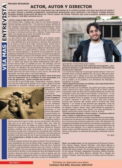Entrevista a Hernán Grinstein como actor, autor y director
