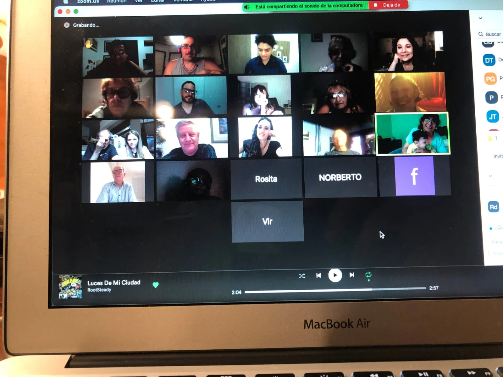 Encuentro grupal por videollamada